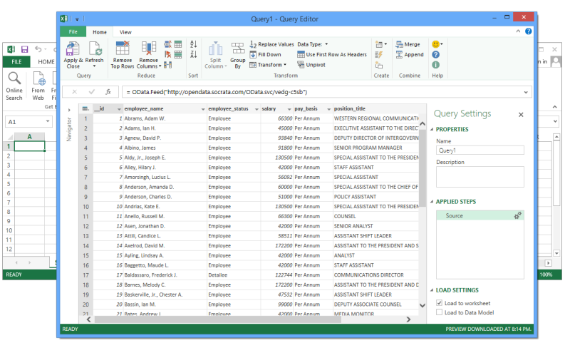 Analyzing Socrata data in Microsoft Excel® via OData | Socrata